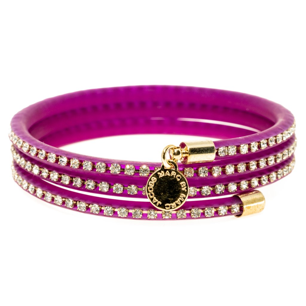 Marc Jacobs Purple Rhinestone Wrap Bracelet With Gold Charm 25$